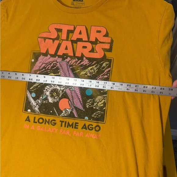 Distressed Star Wars Graphic Tee in Mustard Yellow - Picture 4 of 5